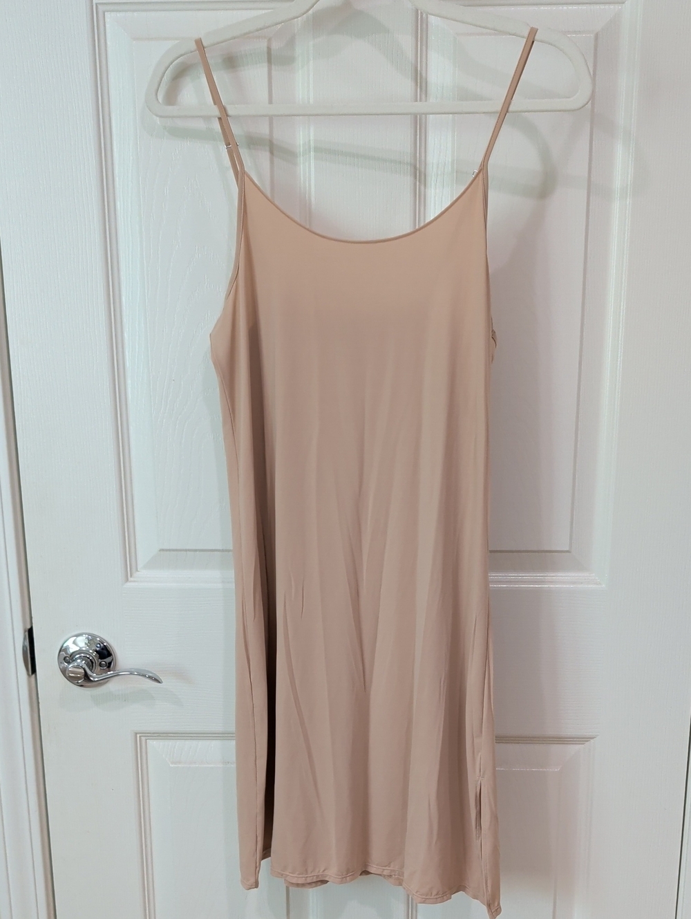Jockey Slip Midi Dress in Beige